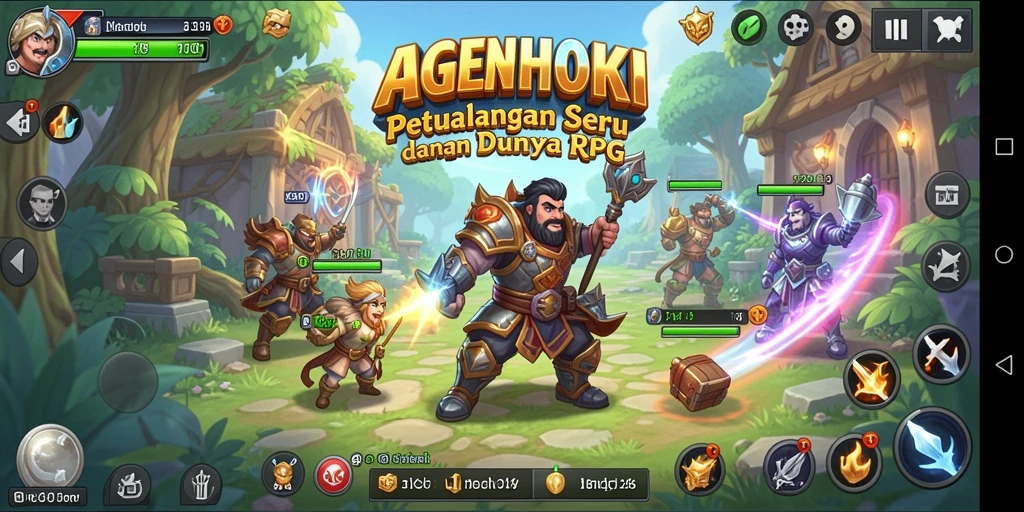 Screenshot gameplay AGENHOKI menampilkan momen pertempuran seru dengan karakter yang terampil.