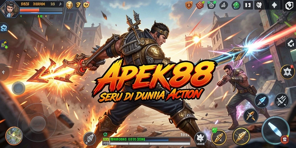 Screenshot utama APEK88 menampilkan aksi pertarungan yang mendebarkan.