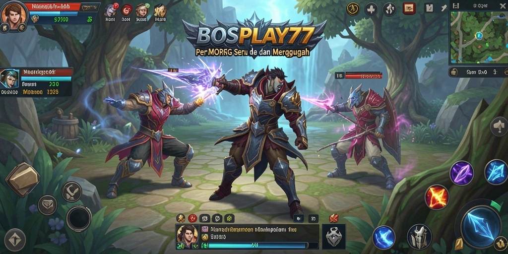Tampilan gameplay seru dari BOSPLAY77 dalam petualangan MMORPG.