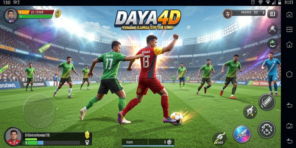 Tangkapan layar utama DAYA4D menampilkan aksi seru dalam permainan olahraga.