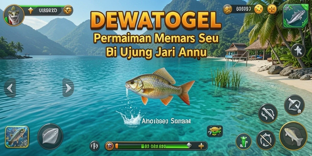 Screenshot gameplay DEWATOGEL yang menunjukkan serunya memancing.