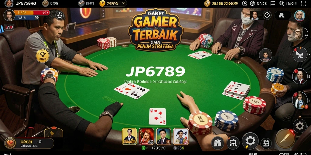 Tampilan utama gameplay Poker di JP6789 yang menarik.