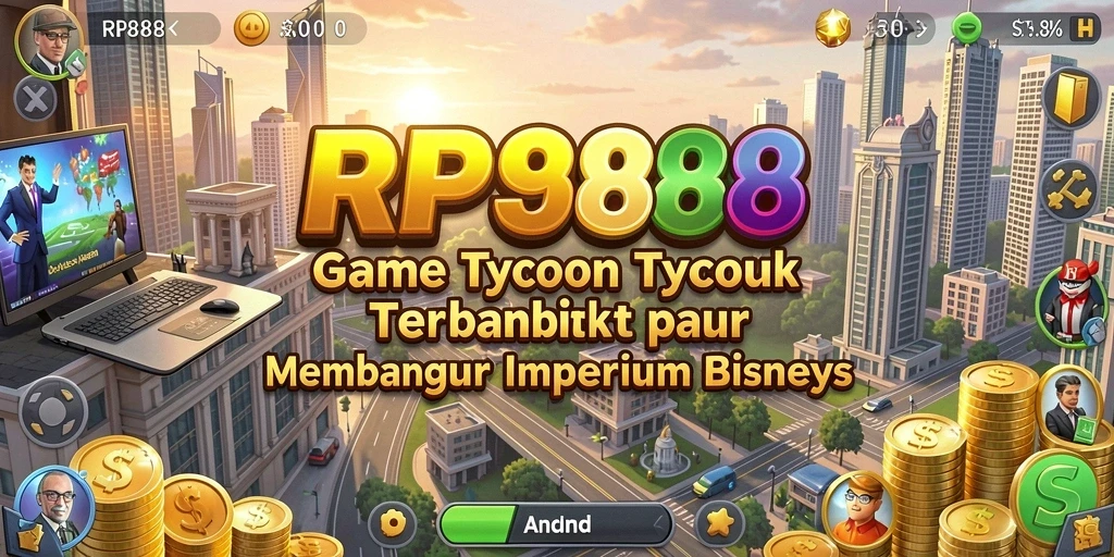 Tampilan gameplay RP888 dengan elemen manajemen bisnis yang menarik.